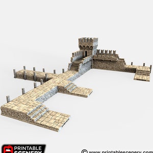 Port Winterdale Ship Dock DnD Miniature Terrain for Dungeons and Dragons, D&D, Pathfinder, Tabletop, 28mm, 32mm, Gift