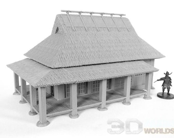 Japonia - Samurai Farmhouse VER 1 DnD Miniature Wargaming Teren do Dungeons and Dragons, D&D, Pathfinder, Tabletop, 28 mm, Prezenty