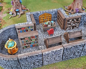 DnD Terrain Library Furniture - Fantasy Goblin Dwarve Elves and Demons | 28mm 32mm 15mm Miniature Wargaming Pathfinder D&D Tabletop