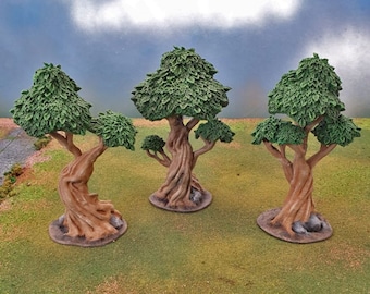 DnD Terrain Gnarly Trees - Fantasy Goblin Dwarve Elves and Demons | 28mm 32mm 15mm Miniature Wargaming Pathfinder D&D Tabletop
