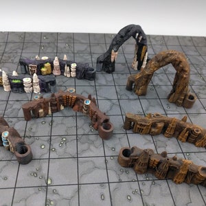 Cavern Walls Set DnD Miniature Terrain for Dungeons and Dragons Terrain, D&D, D and D, Wargaming, Pathfinder, Gifts