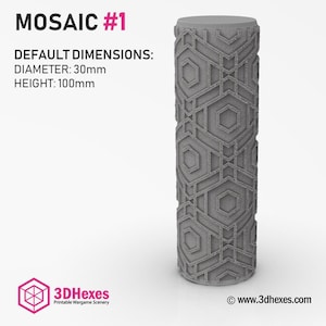 Mosaic 1 Texture Roller Collection 2, Rolling Pin, Battle Mat, DnD Terrain, Dungeons and Dragons, D&D, Pathfinder, Wargaming