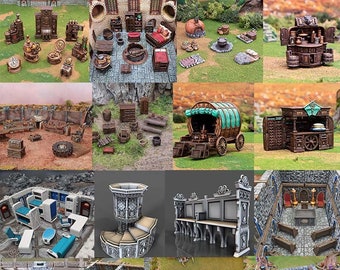 Set completo di pacchetti terreno mobili DnD Terreno in miniatura DnD, terreno Dungeons and Dragons, D&D, D e D, Pathfinder, terreno DnD