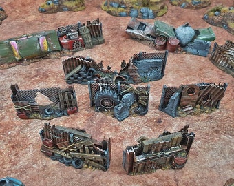 Junkfort Barricades And Fences for Wasteworld   Terrain, Gaslands, Post Apocalyptic, DnD, D&D, Dungeons and Dragons, 28mm 20mm