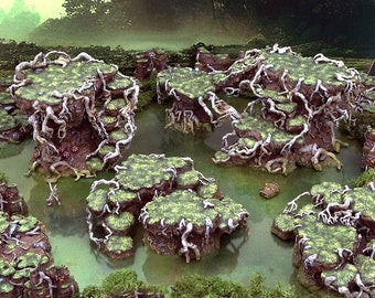 Gloaming Swamp Hillocks Set DnD Terrain, Dungeons and Dragons Terrain, D&D, D and D, Pathfinder, DnD Miniature Terrain