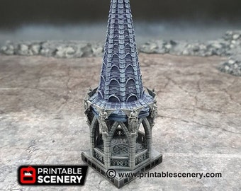 Gothic Bell Tower Set DnD Terrain for Dungeons and Dragons, D&D, D and D, 40k, Pathfinder, DnD Miniature, Dungeons and Dragons Gifts
