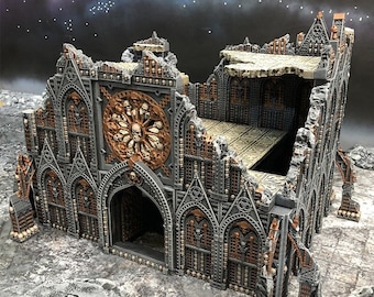 Ruinas de la Catedral del Demonio Terreno DnD para terreno de mazmorras y dragones, D&D, D y D, Conquistador, Miniatura, Regalos de mazmorras y dragones