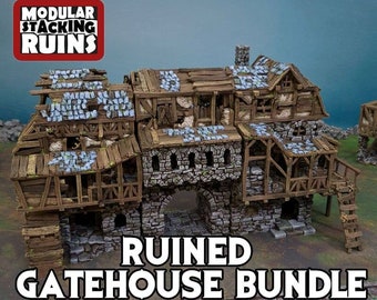 Shadowfey Ruins: Ruined Gatehouse Bundle DnD Terrain for Dungeons and Dragons, D&D, D and D, Miniature, Wargaming, Tabletop, Gifts