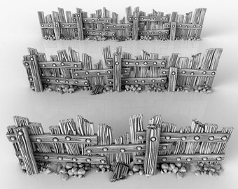 Old Fences DnD Miniature Terrain for Dungeons and Dragons, D&D, Wargaming, Pathfinder, Wargaming, 28mm, Table Top, Miniatures