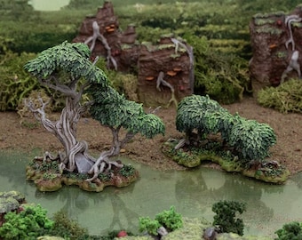 Gloaming Swamp Scatter Tree and Bush DnD Miniature Terrain, Dungeons and Dragons Terrain, D&D, D and D, Pathfinder, DnD Terrain
