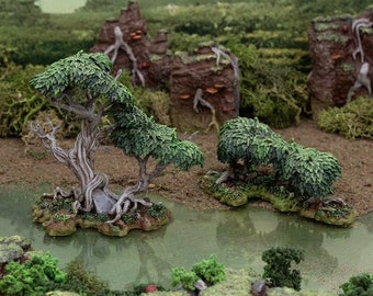 Gloaming Swamp Scatter Tree and Bush DnD Miniature Terrain, Dungeons and Dragons Terrain, D&D, D and D, Pathfinder, DnD Terrain