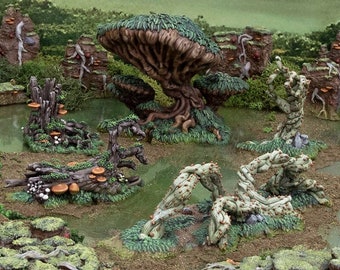 Set di scatter paludoso crepuscolare DnD terreno in miniatura, terreno di Dungeons and Dragons, D&D, D e D, Pathfinder, terreno DnD