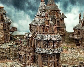 City Manor DnD Miniature Terrain, Dungeons and Dragons Terrain, Cities of Ramshackle and Ruin Series, D&D, D and D, DnD Terrain, Pathfinder