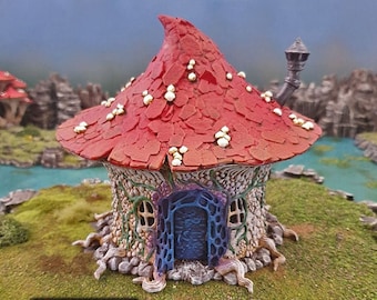 Goblin Mushroom Hovel DnD Terrain for Dungeons and Dragons, Pathfinder, D&D, D and D, 40k, Miniature, Wargaming, Tabletop, Gifts