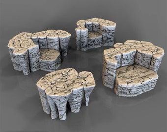 Stackable Rocks DnD Miniature Terrain Set DnD Terrain for Dungeons and Dragons Terrain, D&D, D and D, Pathfinder