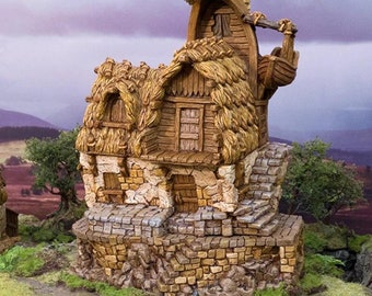 Hagglethorn Hollow Fisherman’s Hut DnD Miniature Terrain for Dungeons and Dragons, D&D, D and D, Wargaming, Tabletop, Wargaming, Gifts