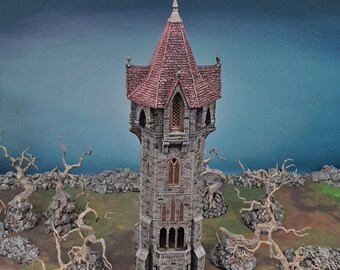 Shadowfey Arcanist’s Tower DnD Miniature Terrain for Dungeons and Dragons, D&D, D and D, Pathfinder, Tabletop, 28mm, Gifts