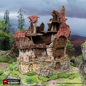 Hagglethorn Hollow Ruined Tavern DnD Miniature Terrain for Dungeons and Dragons, D&D, D and D, Wargaming, Tabletop