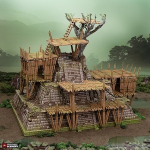 Gloaming Swamp Bamboo Temple DnD Miniature Terrain, Dungeons and Dragons Terrain, D&D, D and D, Pathfinder, DnD Terrain