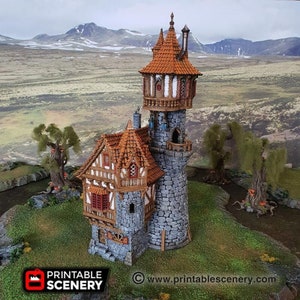 Sorcerer’s Tower DnD Miniature Terrain, Dungeons and Dragons Terrain, D&D, D and D, Pathfinder, DnD Terrain