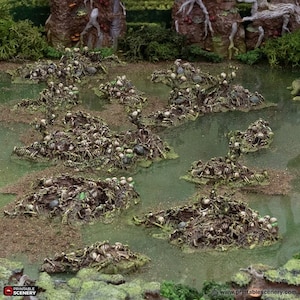 Gloaming Swamp Death Marsh Mounds Set Terreno DnD, Terreno de mazmorras y dragones, D&D, D y D, Conquistador, Terreno en miniatura DnD