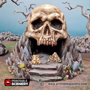 Shadowfey Titan Skull Cave DnD Miniature Terrain for Dungeons and Dragons, D&D, D and D, Tabletop, Wargaming, 28mm, Gifts image 1