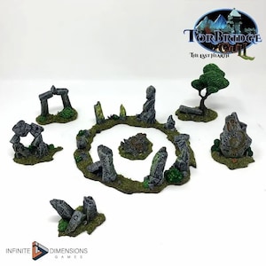 Torbridge Menhires del bosque Terreno popular DnD Terreno en miniatura para mazmorras y dragones, D&D, D y D, Pathfinder, Wargaming