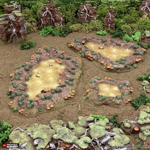 Ciénagas pantanosas sombrías de terreno en miniatura DnD siempre hedor, terreno de mazmorras y dragones, D&D, D y D, Pathfinder, terreno DnD