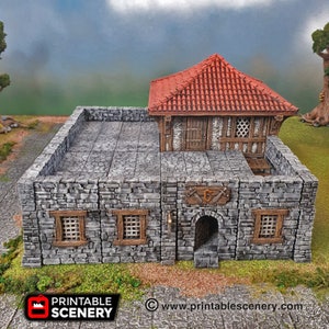 Guard House Modular Tiles DnD Miniature Terrain, Dungeons and Dragons, D&D, Pathfinder, Wargaming, Tabletop, 28mm Scatter