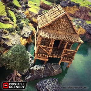 Caribbean Shack DnD Terrain for Dungeons and Dragons Terrain, D&D, D and D, Pathfinder, Miniature, Dungeons and Dragons Gifts