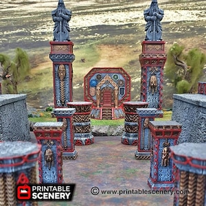 Terreno DnD con colonne antiche per terreni di Dungeons and Dragons, D&D, D e D, Pathfinder, miniatura, regali di Dungeons and Dragons