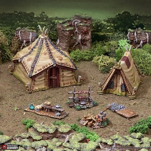 Gloaming Swamp Camp Set DnD Miniature Terrain, Dungeons and Dragons Terrain, D&D, D and D, Pathfinder, DnD Terrain
