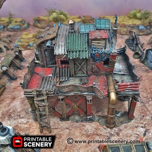 Survivalist Shack for Wasteworld   Terrain, Gaslands, Post Apocalyptic, DnD, D&D, Dungeons and Dragons, 28mm 20mm