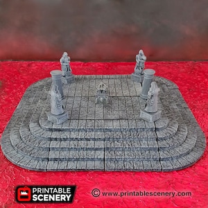 Modular Stone Dais DnD Miniature Terrain for Dungeons and Dragons, D&D, Pathfinder, Wargaming, 28mm, 32mm, Table Top, D and D