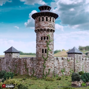 Mittelalterliche Könige runder Turm DnD Gelände für Dungeons and Dragons, D&D, D und D, Miniatur, Wargaming, Tabletop, Geschenke