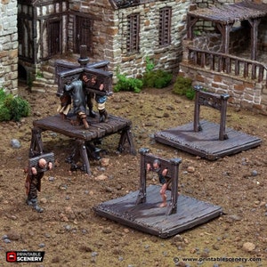 Medieval Stocks And Pillory DnD Terrain for Dungeons and Dragons, D&D, D and D, Miniature, Wargaming, Tabletop, Gifts