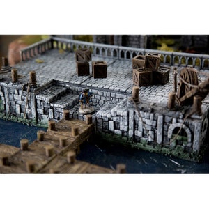 Winterdale Ship Dock DnD Miniature Terrain for Dungeons and Dragons, D&D, Pathfinder, Tabletop, 28mm, 32mm, Gift