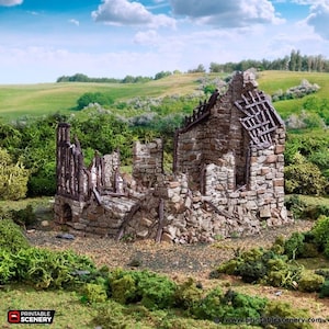 Ruined Barlyway Cottage DnD Terrain for Dungeons and Dragons, D&D, D and D, Miniature, Wargaming, Tabletop, Gifts