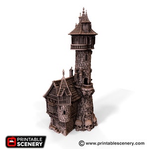 Evil Sorcerer’s Tower DnD Miniature Terrain for Dungeons and Dragons, D&D, Pathfinder, Wargaming, 28mm, 32mm, Table Top