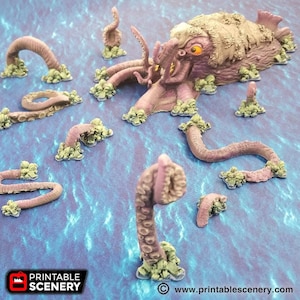 The Kraken Monster DnD Miniature Terrain for Dungeons and Dragons, D&D, Wargaming, Pathfinder, Wargaming, 28mm, Table Top, Miniatures