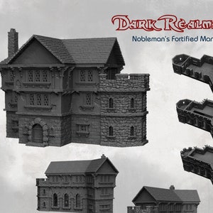 Dark Realms Fortified Manor DnD Miniature Terrain for Dungeons and Dragons, D&D, D and D, Wargaming, Pathfinder, Tabletop, Gifts