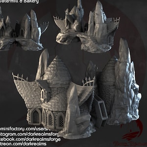 Dark Realms Draekenhal Cavern Wassermühle und Bäckerei DnD Miniatur Gelände für Dungeons and Dragons, D&D, D und D, Wargaming, Tabletop, Geschenke