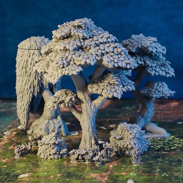 Scatter Terrain Tree Set DnD Miniature Terrain for Dungeons and Dragons, D&D, D and D, Wargaming, Tabletop,