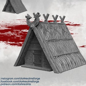 Dark Realms Viking Hut DnD Miniature Terrain for Dungeons and Dragons, D&D, D and D, Wargaming, Pathfinder, Tabletop