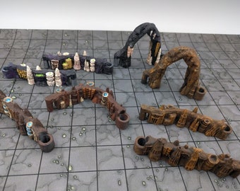Cavern Walls Set DnD Miniature Terrain for Dungeons and Dragons Terrain, D&D, D and D, 40k, Wargaming, Pathfinder, Gifts