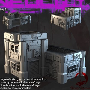 Sci-Fi Scenery Neocity Building 5 for Star Wars Legion Terrain, Gaslands, Sci-Fi, DnD, D&D, Dungeons and Dragons, 28mm