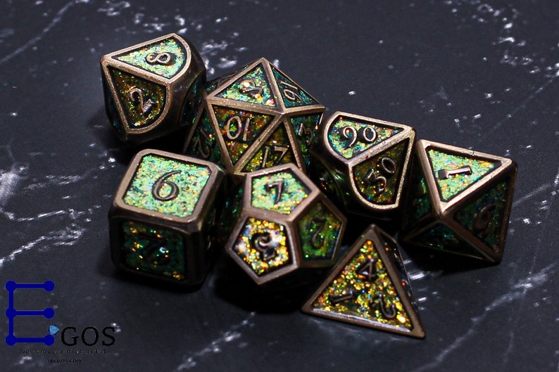 Spirit of Tree Elf Metal DnD Dice Set For Dungeons and Etsy