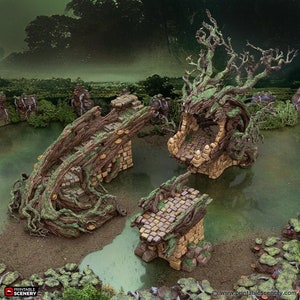 Gloaming Swamp Brackencourt Bridge DnD Miniature Terrain, Dungeons and Dragons Terrain, D&D, D and D, Pathfinder, DnD Terrain