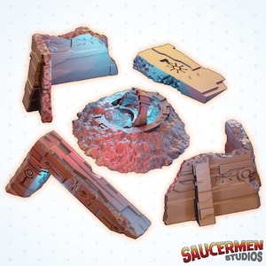 Uncovered Alien Ruins - SW Terrain, Legion, Necromunda, Fallout Wasteland, Sci-Fi Terrain, Dungeons and Dragons Terrain, Miniature