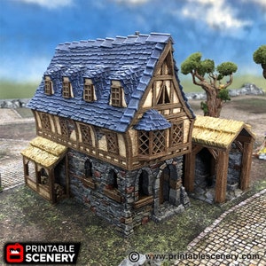 Winterdale Tavern Dock DnD terreno in miniatura per Dungeons and Dragons, D&D, , Pathfinder, da tavolo, 28mm, 32mm, regalo